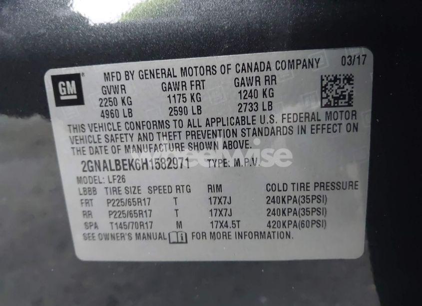 Photo 9 of 2017 Chevrolet Equinox LS (VIN 2GNALBEK6H1582971)