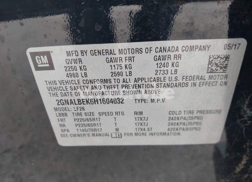 Photo 9 of 2017 Chevrolet Equinox LS (VIN 2GNALBEK6H1604032)