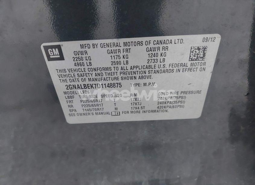 Photo 9 of 2013 Chevrolet Equinox LS (VIN 2GNALBEK7D1148875)