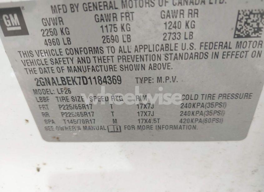 Photo 9 of 2013 Chevrolet Equinox LS (VIN 2GNALBEK7D1184369)