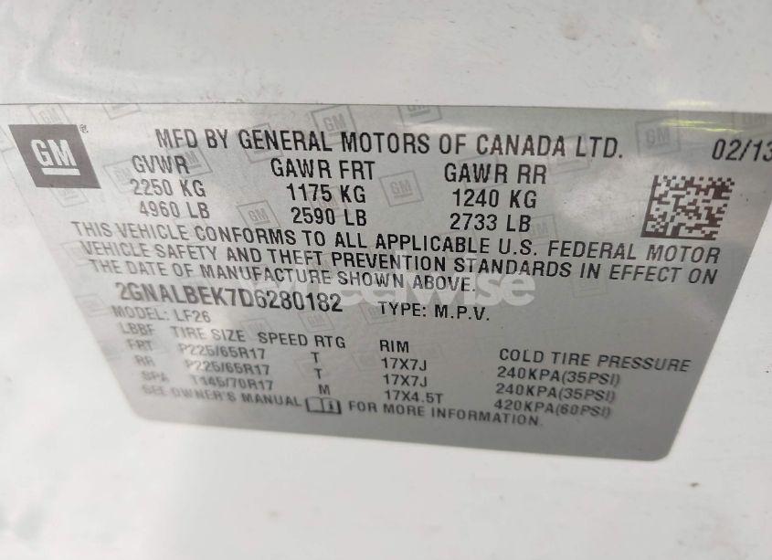 Photo 9 of 2013 Chevrolet Equinox LS (VIN 2GNALBEK7D6280182)