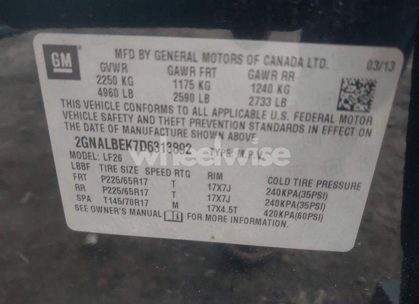 Photo 9 of 2013 Chevrolet Equinox LS (VIN 2GNALBEK7D6313892)