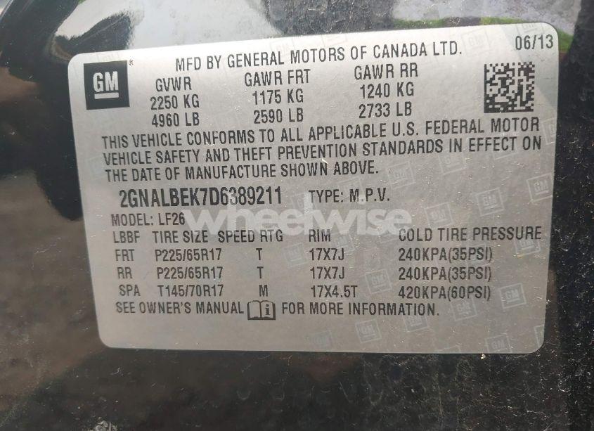 Photo 9 of 2013 Chevrolet Equinox LS (VIN 2GNALBEK7D6389211)