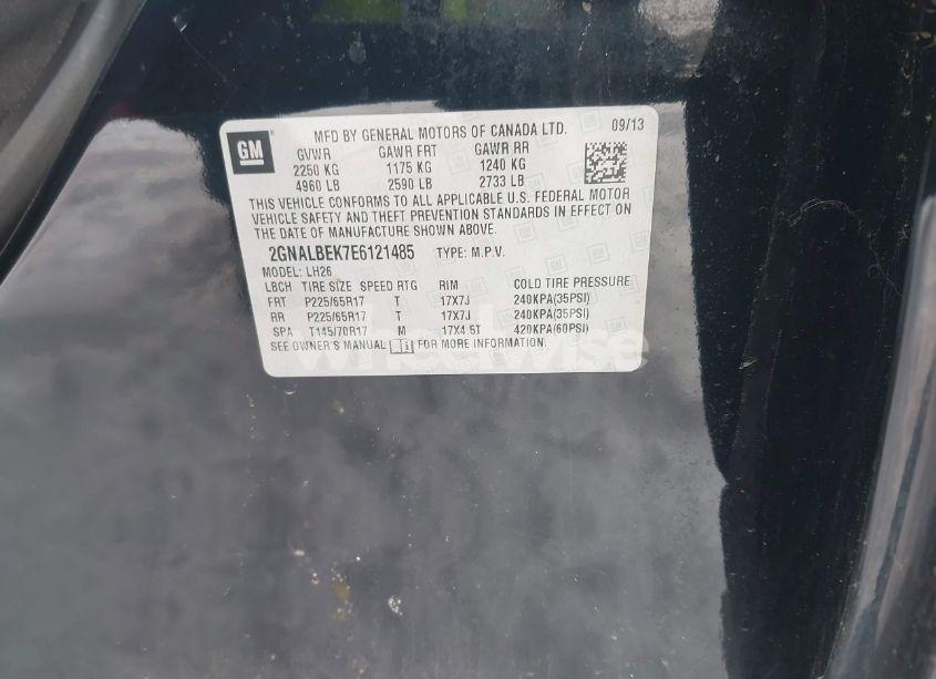 Photo 9 of 2014 Chevrolet Equinox 1LT (VIN 2GNALBEK7E6121485)