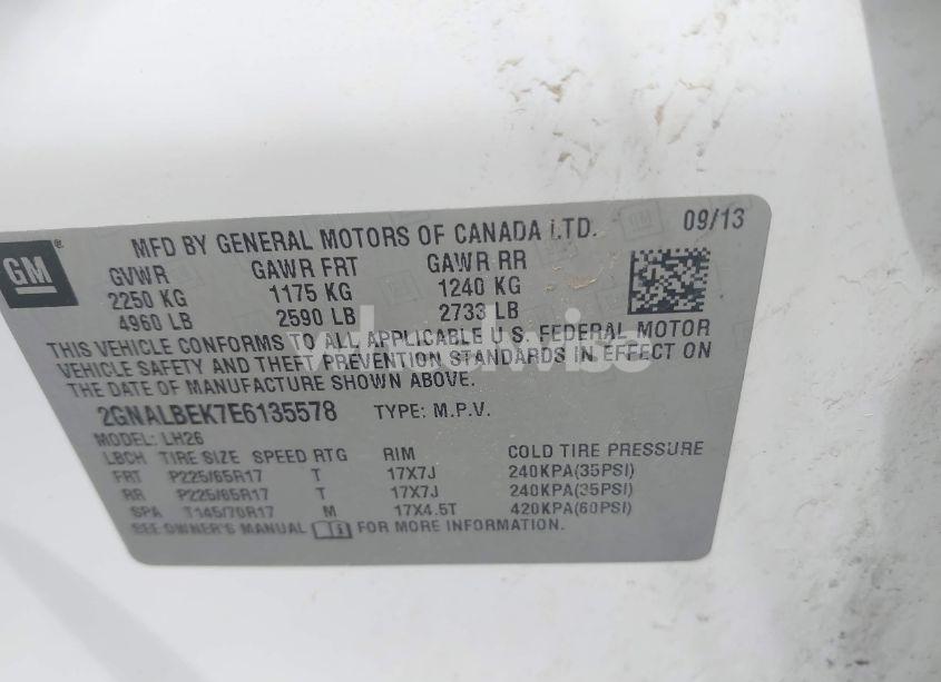 Photo 9 of 2014 Chevrolet Equinox 1LT (VIN 2GNALBEK7E6135578)