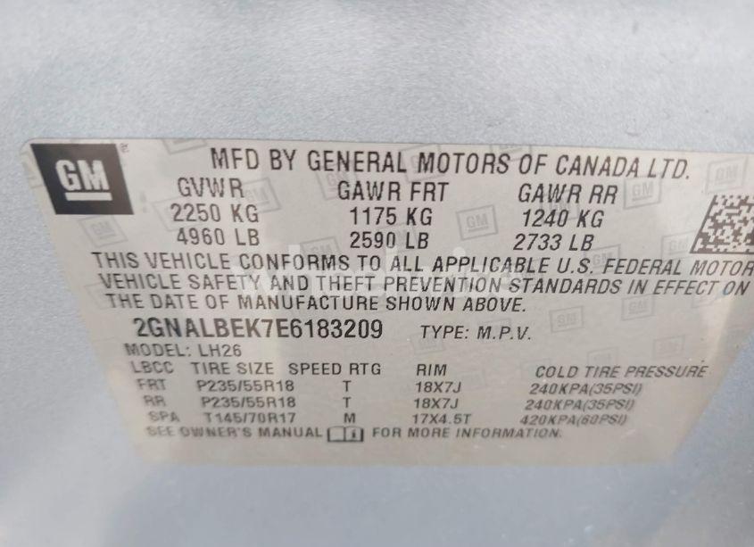 Photo 9 of 2014 Chevrolet Equinox 1LT (VIN 2GNALBEK7E6183209)