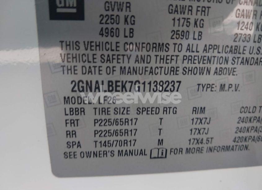 Photo 9 of 2016 Chevrolet Equinox LS (VIN 2GNALBEK7G1138237)