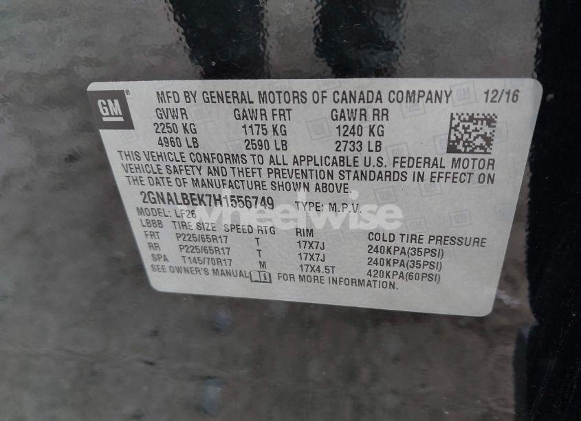 Photo 9 of 2017 Chevrolet Equinox LS (VIN 2GNALBEK7H1556749)