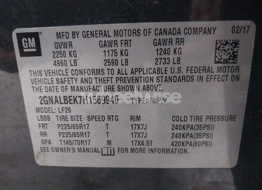 Photo 9 of 2017 Chevrolet Equinox LS (VIN 2GNALBEK7H1569940)