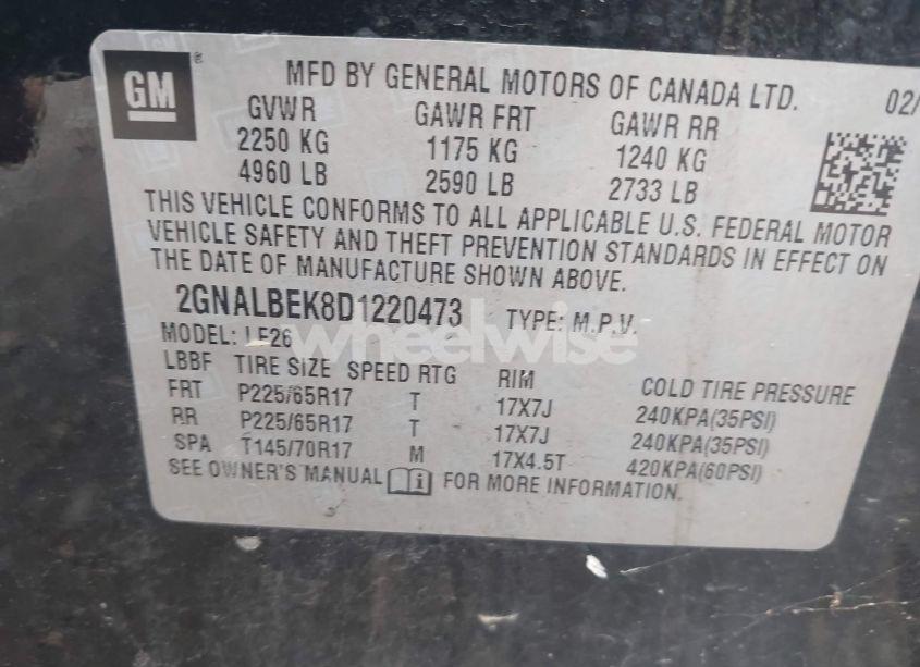 Photo 9 of 2013 Chevrolet Equinox LS (VIN 2GNALBEK8D1220473)