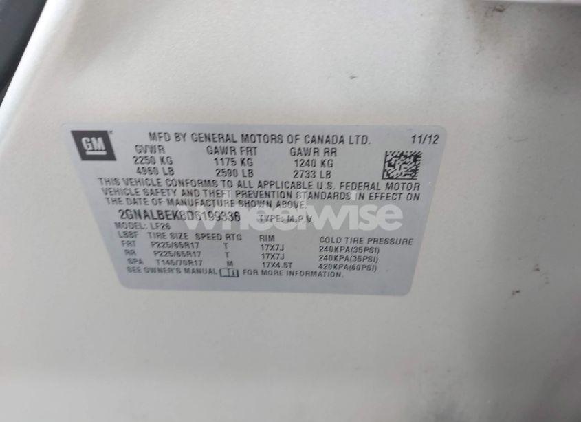 Photo 9 of 2013 Chevrolet Equinox LS (VIN 2GNALBEK8D6199336)