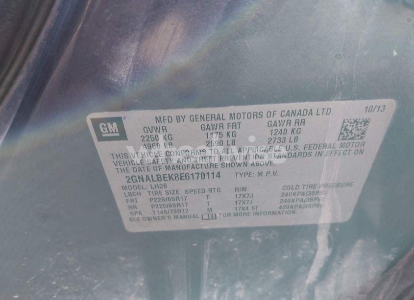 Photo 9 of 2014 Chevrolet Equinox 1LT (VIN 2GNALBEK8E6170114)