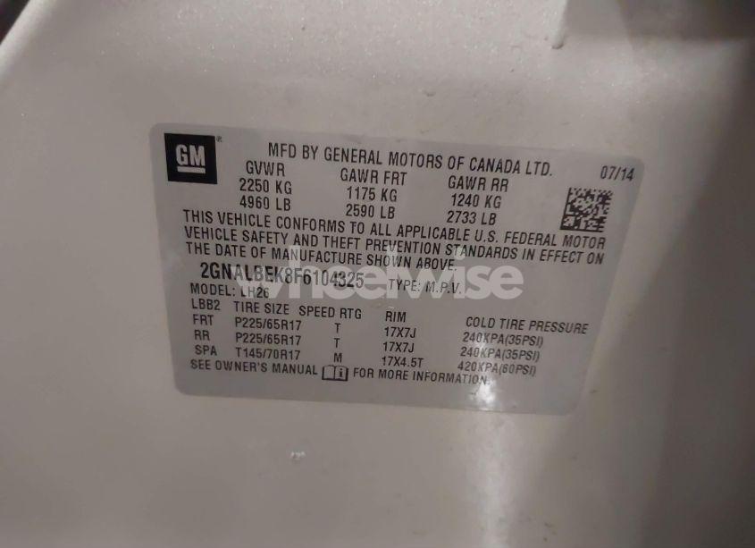 Photo 9 of 2015 Chevrolet Equinox 1LT (VIN 2GNALBEK8F6104325)