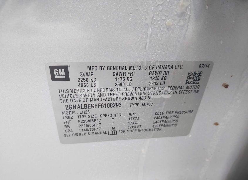 Photo 9 of 2015 Chevrolet Equinox 1LT (VIN 2GNALBEK8F6108293)