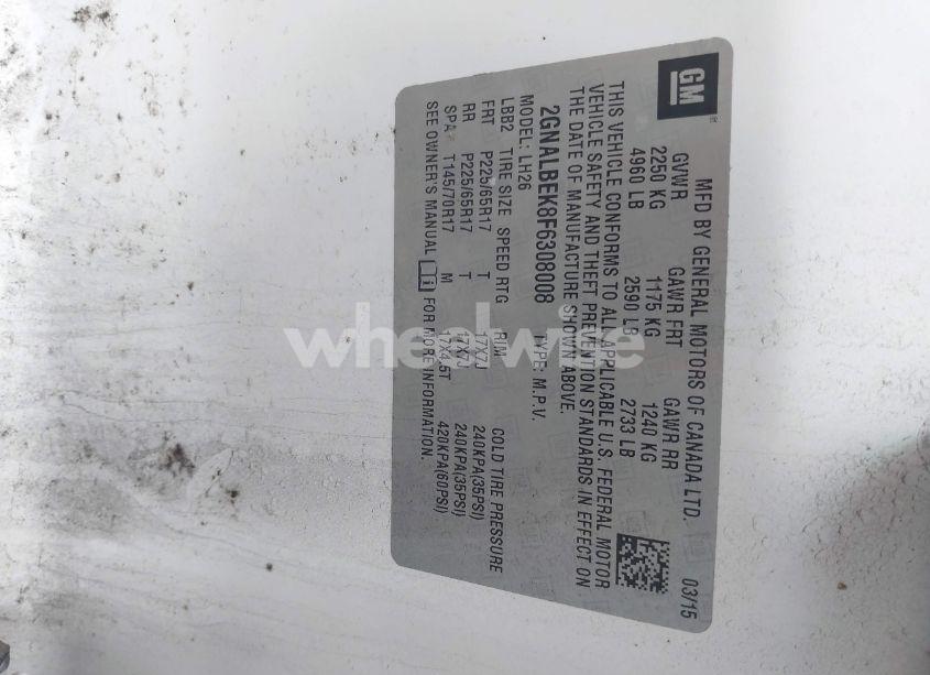 Photo 9 of 2015 Chevrolet Equinox 1LT (VIN 2GNALBEK8F6308008)