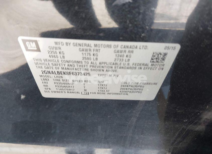 Photo 9 of 2015 Chevrolet Equinox 1LT (VIN 2GNALBEK8F6373425)