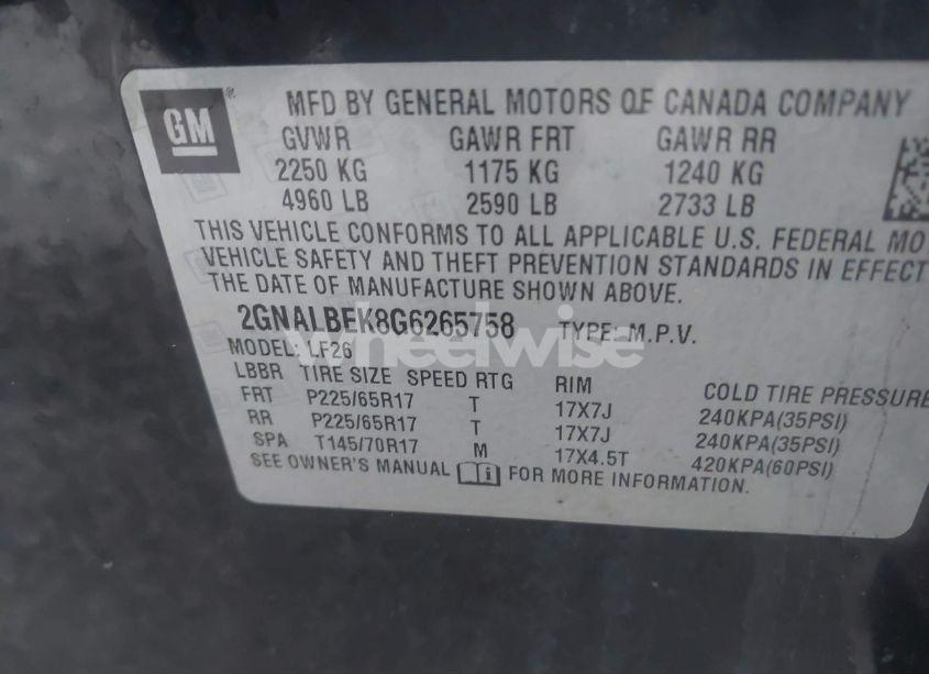 Photo 9 of 2016 Chevrolet Equinox LS (VIN 2GNALBEK8G6265758)
