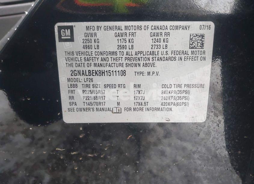 Photo 9 of 2017 Chevrolet Equinox LS (VIN 2GNALBEK8H1511108)