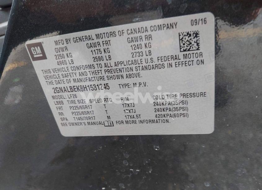 Photo 9 of 2017 Chevrolet Equinox LS (VIN 2GNALBEK8H1531245)