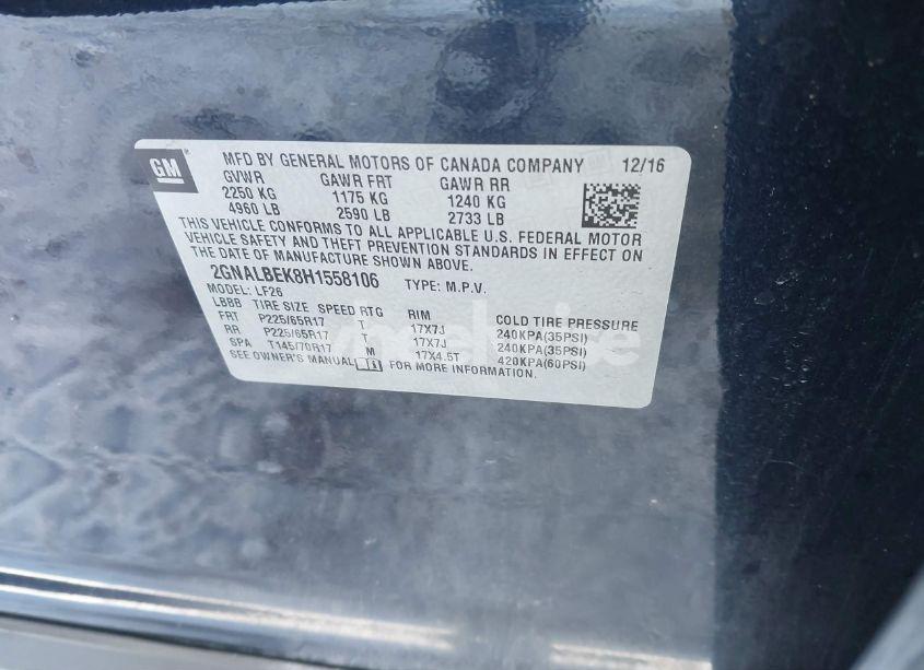 Photo 9 of 2017 Chevrolet Equinox LS (VIN 2GNALBEK8H1558106)