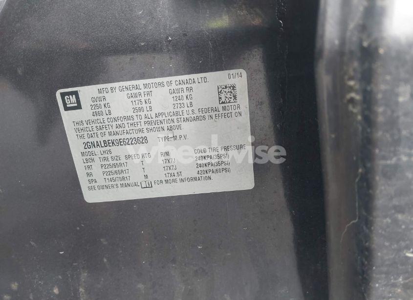 Photo 9 of 2014 Chevrolet Equinox 1LT (VIN 2GNALBEK9E6223628)