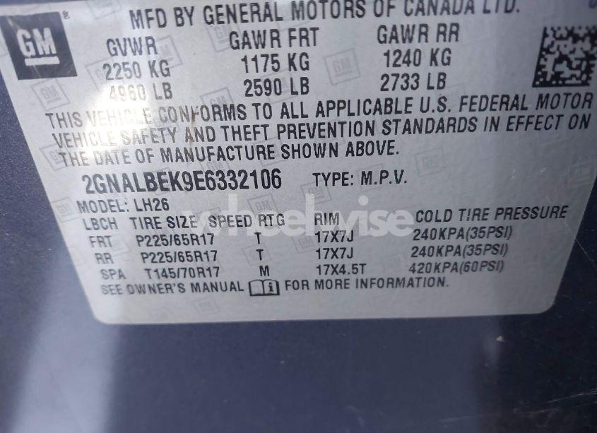 Photo 9 of 2014 Chevrolet Equinox 1LT (VIN 2GNALBEK9E6332106)