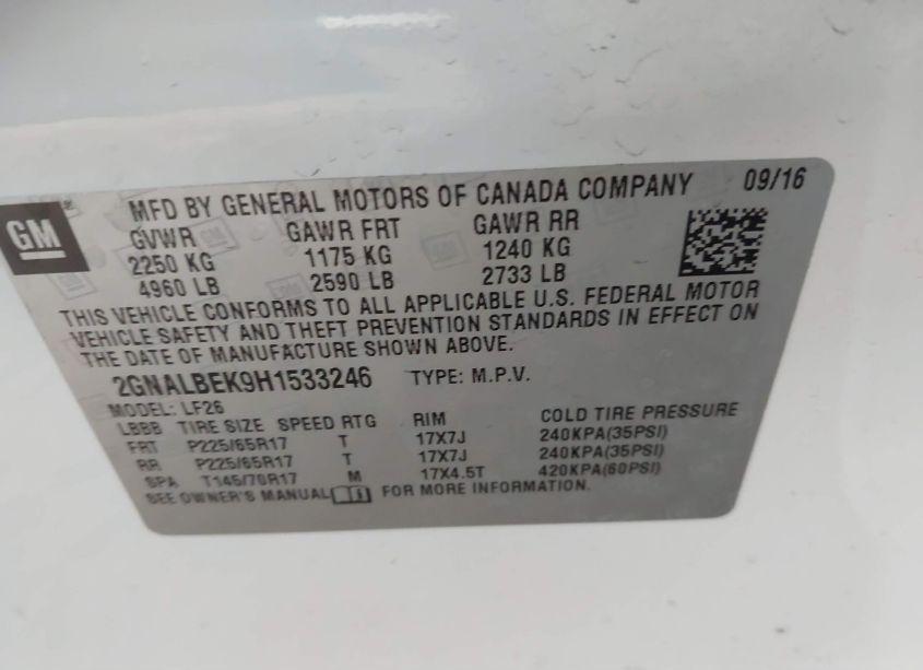 Photo 9 of 2017 Chevrolet Equinox LS (VIN 2GNALBEK9H1533246)