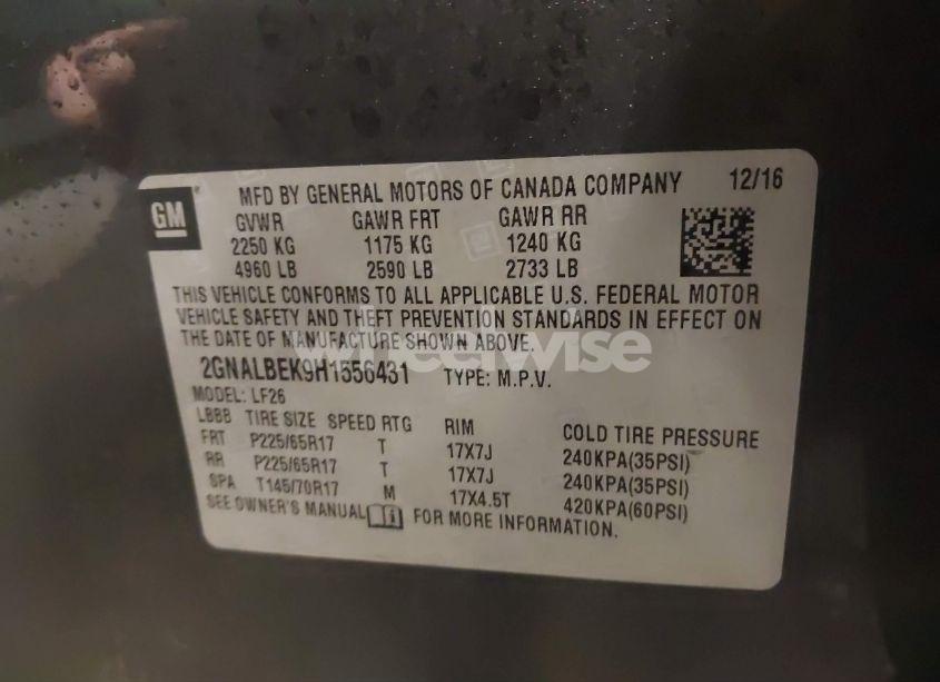 Photo 9 of 2017 Chevrolet Equinox LS (VIN 2GNALBEK9H1556431)