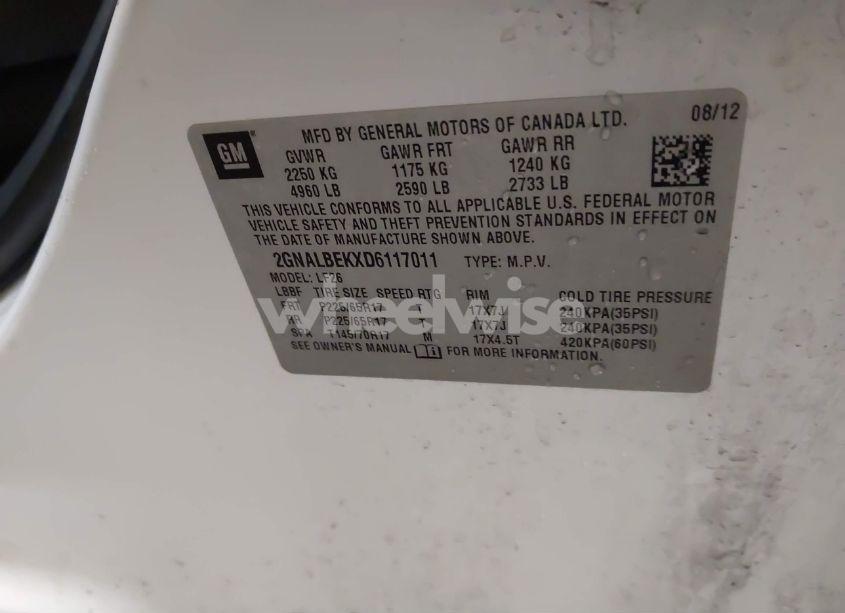 Photo 9 of 2013 Chevrolet Equinox LS (VIN 2GNALBEKXD6117011)