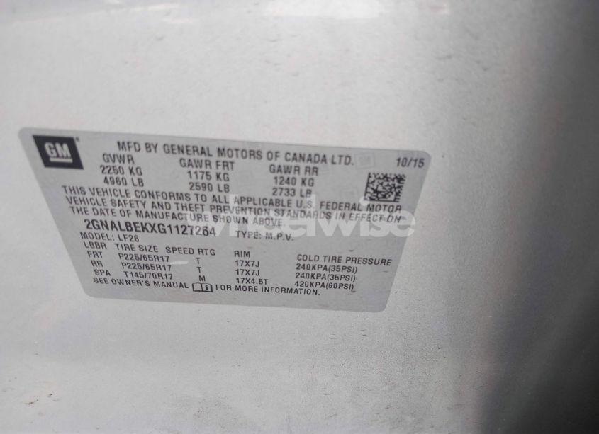 Photo 9 of 2016 Chevrolet Equinox LS (VIN 2GNALBEKXG1127264)