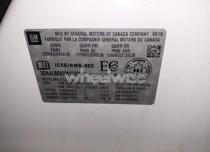 Photo 9 of 2017 Chevrolet Equinox LS (VIN 2GNALBEKXH1503141)