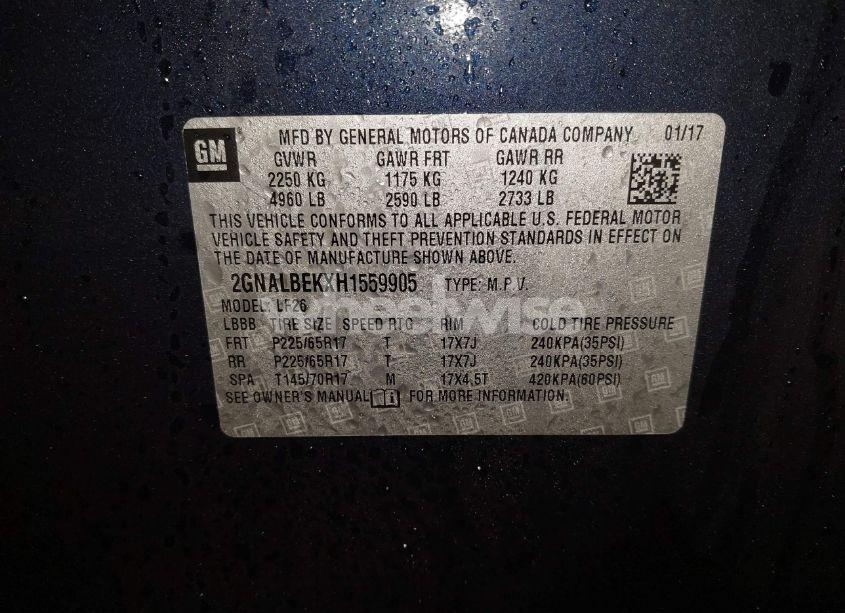 Photo 9 of 2017 Chevrolet Equinox LS (VIN 2GNALBEKXH1559905)