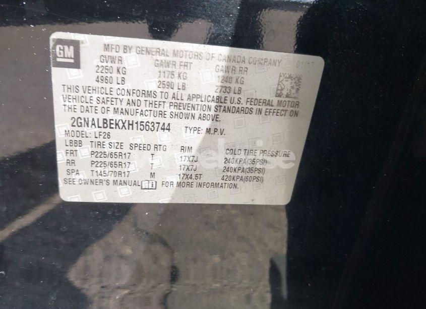 Photo 9 of 2017 Chevrolet Equinox LS (VIN 2GNALBEKXH1563744)