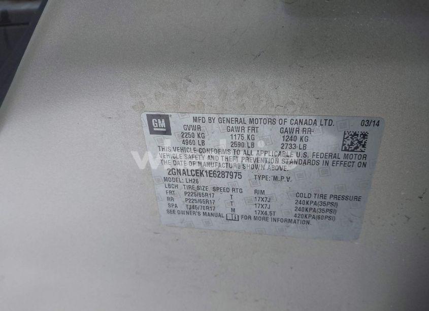 Photo 9 of 2014 Chevrolet Equinox 2LT (VIN 2GNALCEK1E6287975)