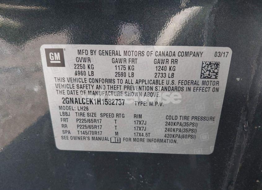 Photo 9 of 2017 Chevrolet Equinox LT (VIN 2GNALCEK1H1582737)