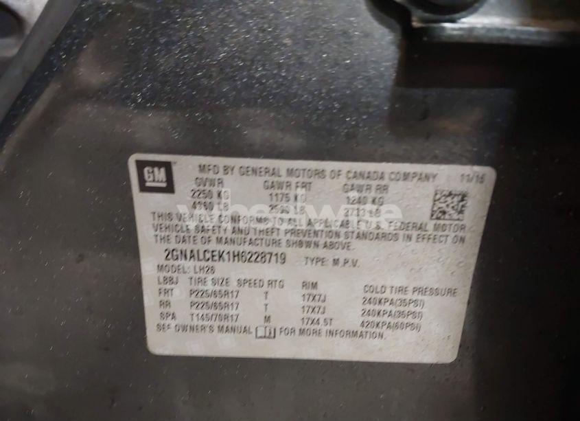 Photo 9 of 2017 Chevrolet Equinox LT (VIN 2GNALCEK1H6228719)