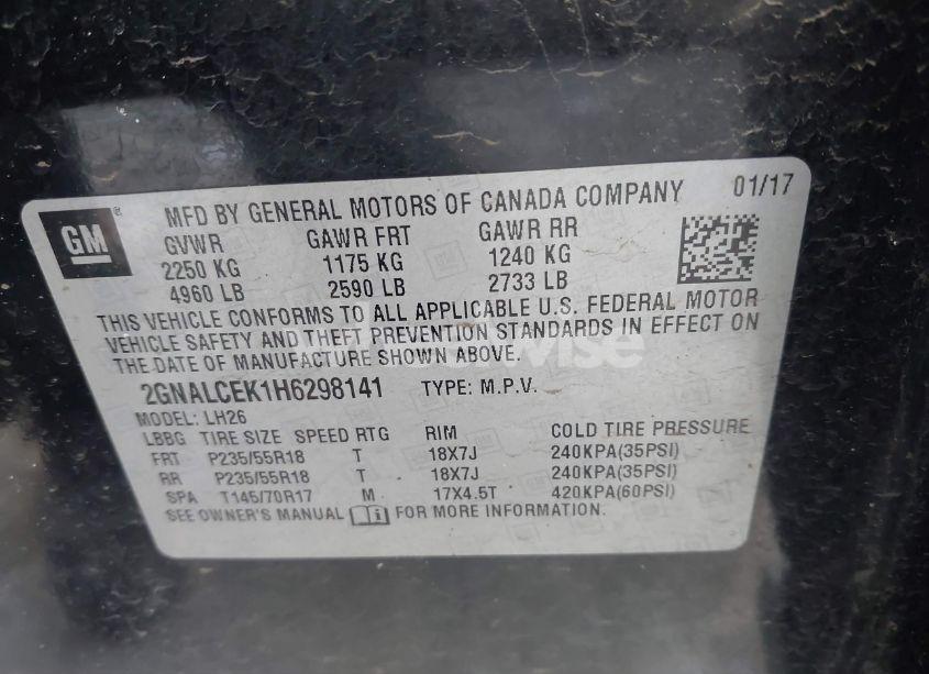 Photo 9 of 2017 Chevrolet Equinox LT (VIN 2GNALCEK1H6298141)