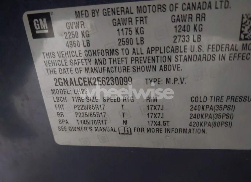 Photo 9 of 2014 Chevrolet Equinox 2LT (VIN 2GNALCEK2E6230099)