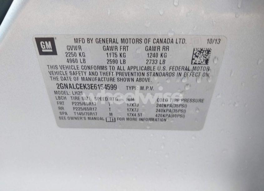 Photo 9 of 2014 Chevrolet Equinox 2LT (VIN 2GNALCEK3E6154599)