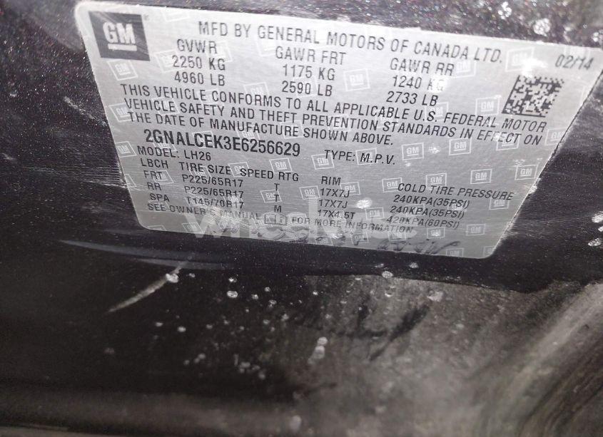 Photo 9 of 2014 Chevrolet Equinox 2LT (VIN 2GNALCEK3E6256629)