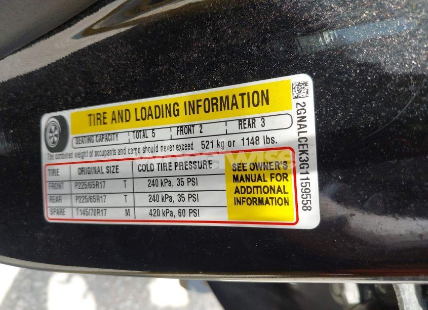 Photo 9 of 2016 Chevrolet Equinox LT (VIN 2GNALCEK3G1159558)