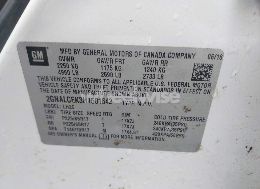 Photo 9 of 2017 Chevrolet Equinox LT (VIN 2GNALCEK3H1501642)