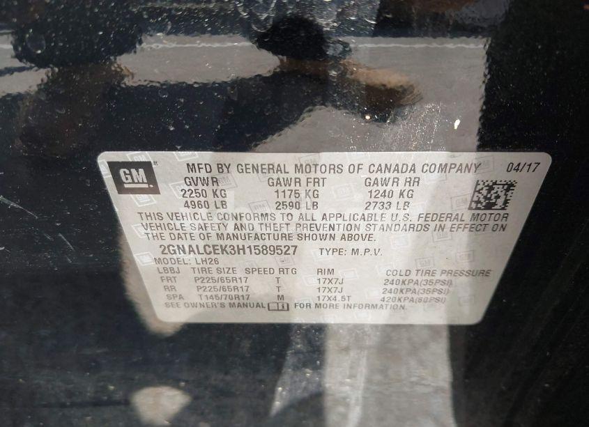 Photo 9 of 2017 Chevrolet Equinox LT (VIN 2GNALCEK3H1589527)