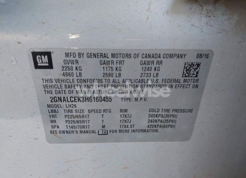 Photo 9 of 2017 Chevrolet Equinox LT (VIN 2GNALCEK3H6160455)