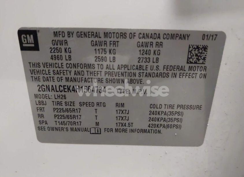 Photo 9 of 2017 Chevrolet Equinox LT (VIN 2GNALCEK4H1564734)