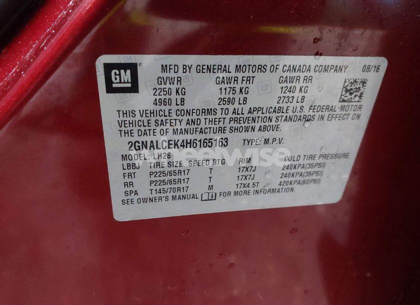 Photo 9 of 2017 Chevrolet Equinox LT (VIN 2GNALCEK4H6165163)