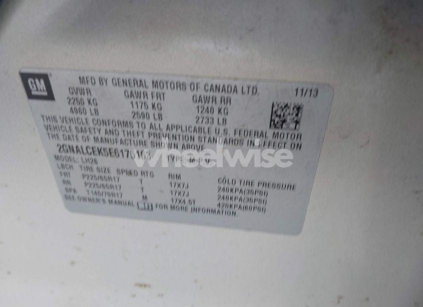 Photo 9 of 2014 Chevrolet Equinox 2LT (VIN 2GNALCEK5E6175163)