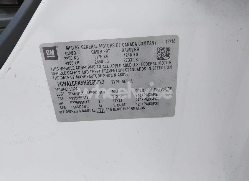 Photo 9 of 2017 Chevrolet Equinox LT (VIN 2GNALCEK5H6265823)