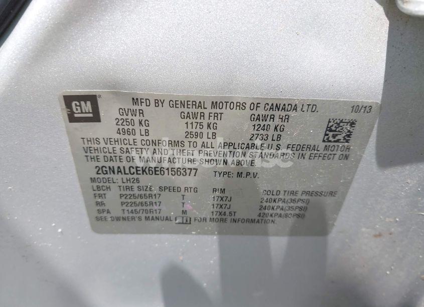 Photo 9 of 2014 Chevrolet Equinox 2LT (VIN 2GNALCEK6E6156377)