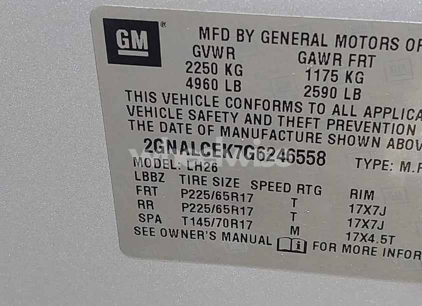 Photo 9 of 2016 Chevrolet Equinox LT (VIN 2GNALCEK7G6246558)